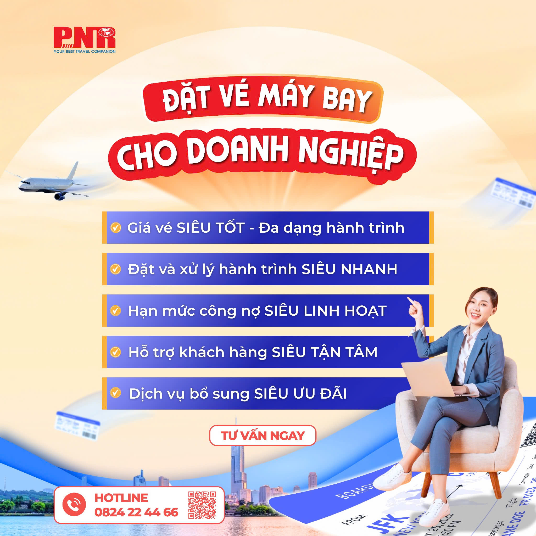 Đặc quyền khi mua vé máy bay doanh nghiệp tại P.N.R
